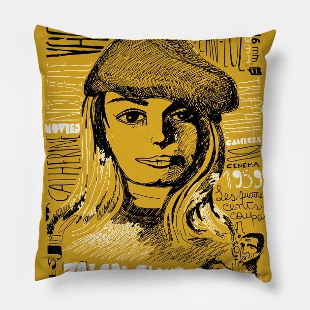 nouvelle Vague Pillow by ecrimaga