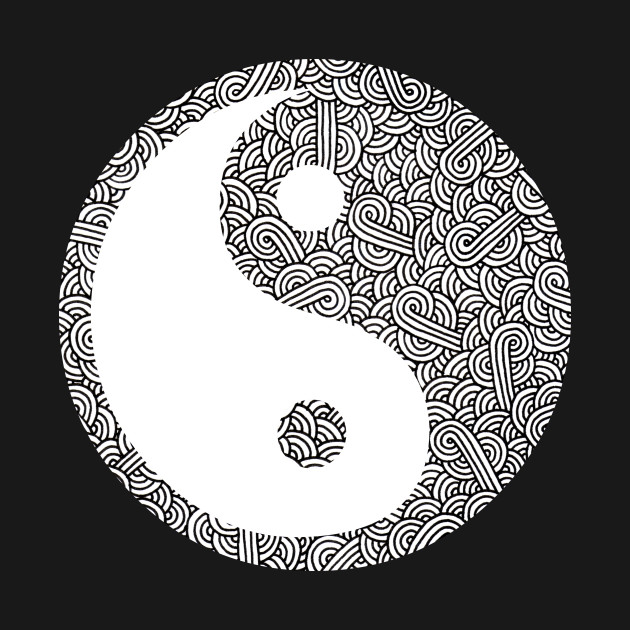 Black and white swirls doodles Yin Yang - Yin And Yang - T-Shirt ...
