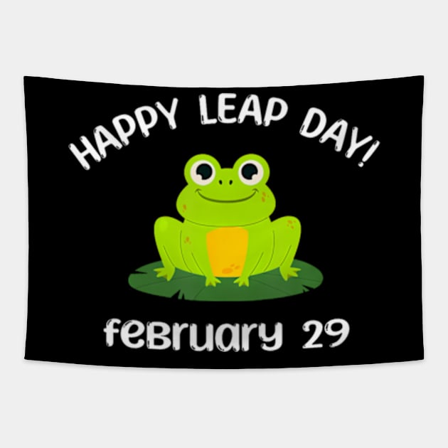 Happy Leap Day Year 2024 February 29th Funny Frog lovers Tapestry by Eduardo