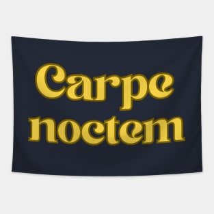 Yellow Carpe noctem Tapestry