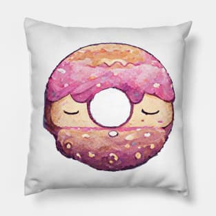 Sleeping Donut #2 by dozydonut Pillow