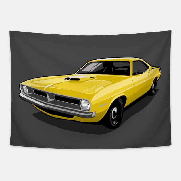 1970 Plymouth Barracuda in Lemon Twist Tapestry by candcretro