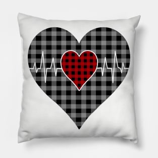 Women’s Striped Plaid Printed Heart Valentine's Day Pillow