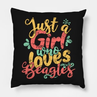 Just A Girl Who Loves Beagles Gift print Pillow