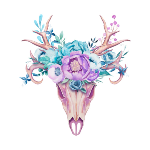 Boho skull  flowers  boho skull  tapestry  teepublic