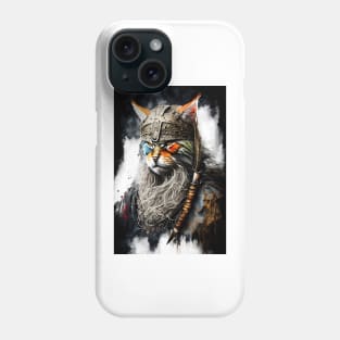 Portrait of a Viking Cat Painting Phone Case