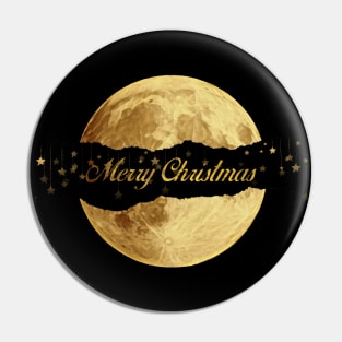 Marry Christmas elegant gold and black Christmas stars moon Pin