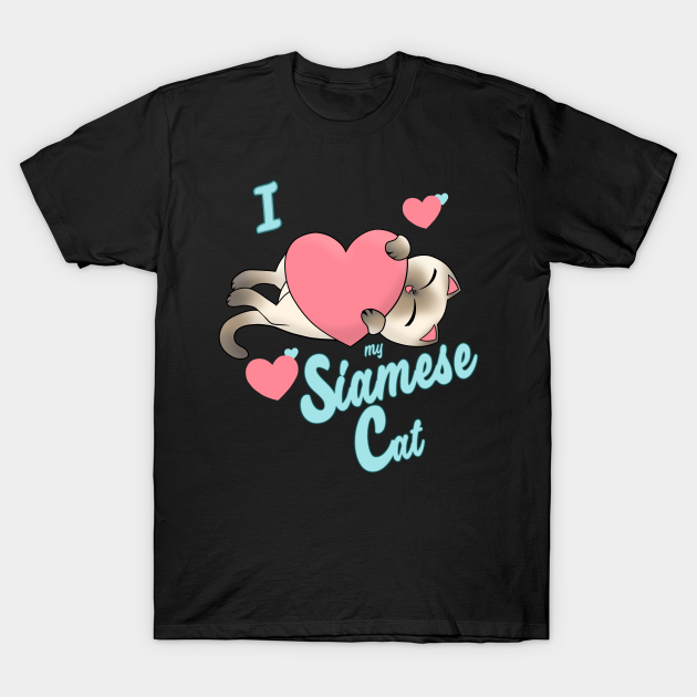 Discover I Heart My Siamese Cat cute kawaii love alternate - Siamese Cat Gift - T-Shirt