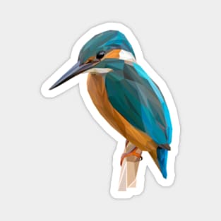 Kingfisher Bird Lowpoly Art Magnet