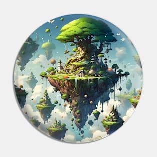 Floating Islands Fantasy Landscape Pin