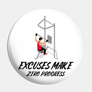 Excuses Make Zero Progress Workout Pin