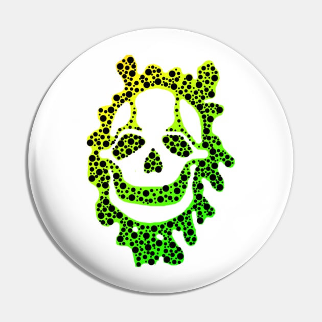 Toxic Skull (Yellow & Green) Pin by Not Meow Designs 