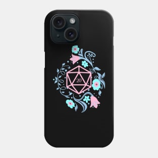 Glowing Pastel D20 Dice Magical Plants Phone Case