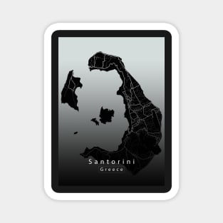 Santorini Greece Island Map dark Magnet