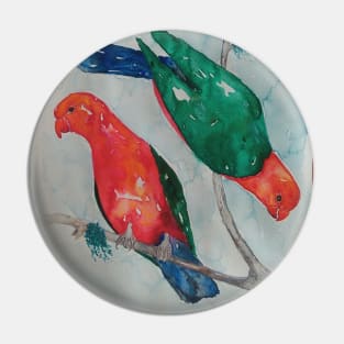 King Parrots - bird art by Garry Greenwood - Parrot design Pin