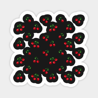 Black Sweet cherry pattern Magnet