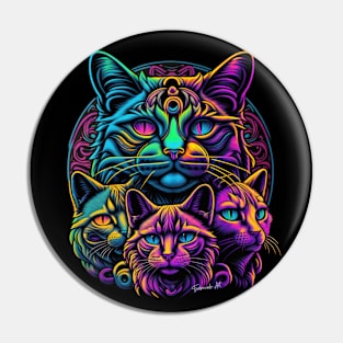 Colorful melting Cat with UV color designe #3 Pin