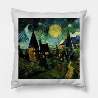 Starry Night Over Godric's Hollow Pillow