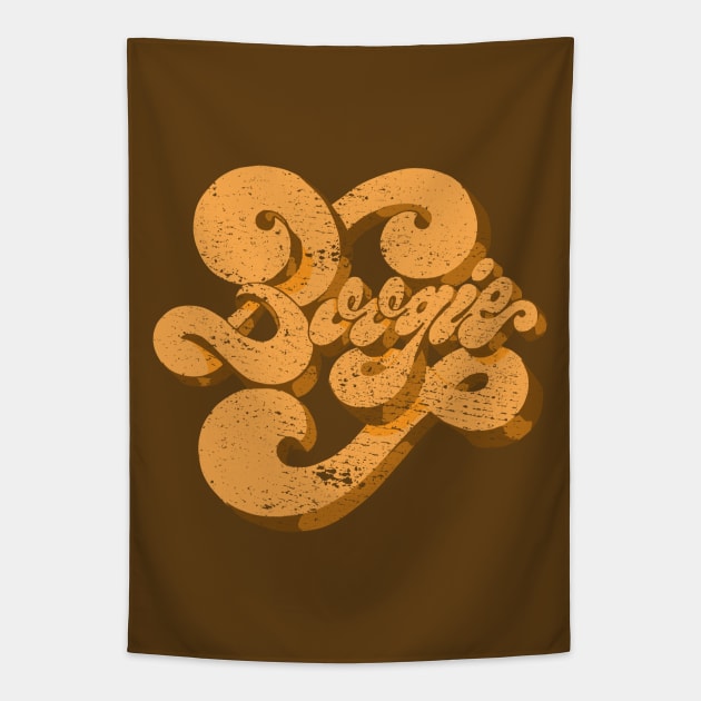 Boogie Retro Distressed Typography Tapestry by Slightly Unhinged