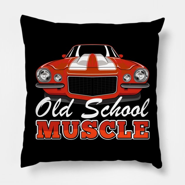 Old School Muscle Car Pillow by Nifty T Shirts