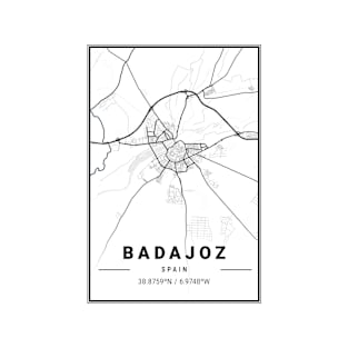 Badajoz Light City Map T-Shirt