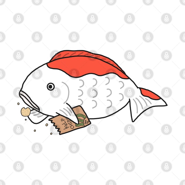 Chubby Fat Japanese Nishiki Koi Carp Fish Anime Cute by Marinaaa010