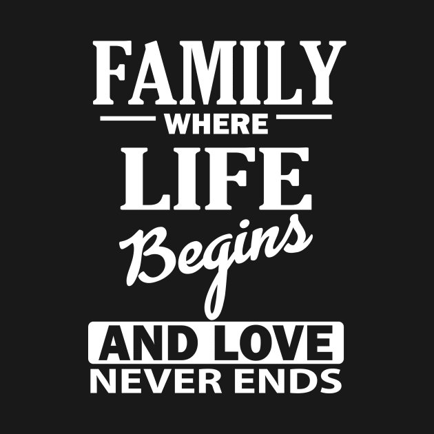 Family Where Life Begins And Love Never Ends by Vector Design Mart