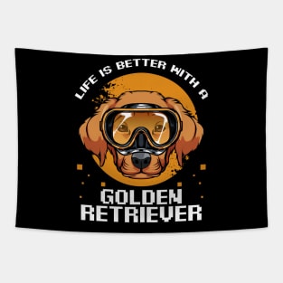 Retriever - Life Is Better With A Golden Retriever - Cute Tapestry