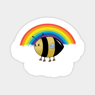 Bee Rainbow Happy Magnet