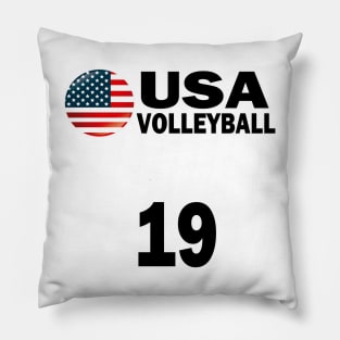 USA Volleyball #19 T-shirt Design Pillow