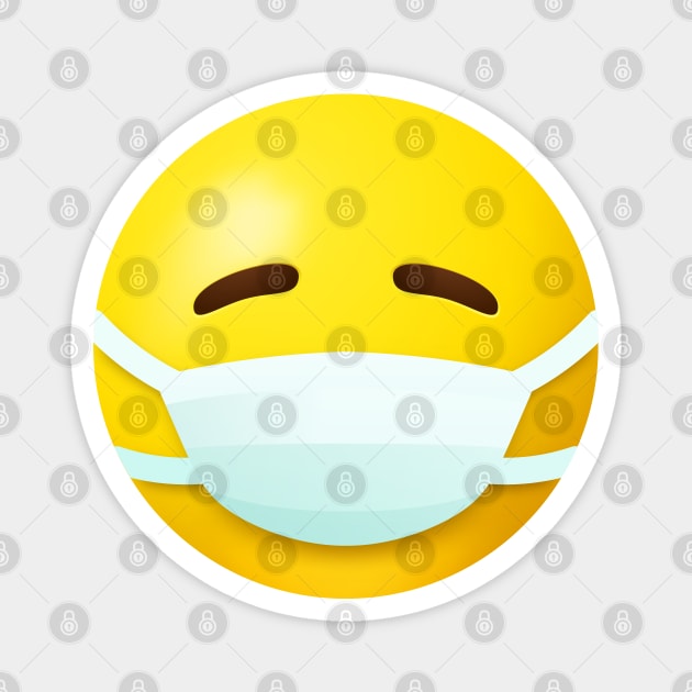 Mask face emoji Magnet by Vilmos Varga