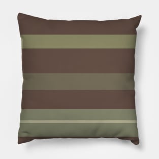 A perfect merger of Purplish Brown, Grey Brown, Brown Grey, Putty and Artichoke stripes. Pillow