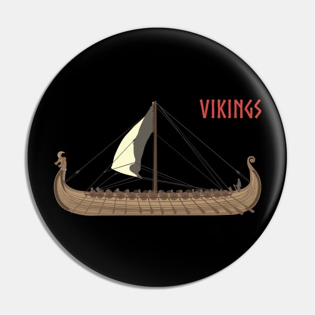 Viking Ship Drakkar Pin by NorseTech