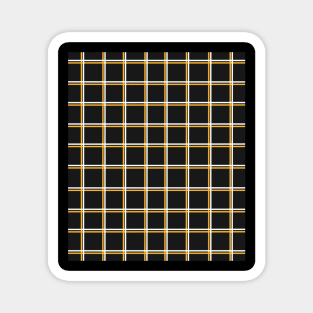 Black with Mustard Yellow Square Grid Magnet