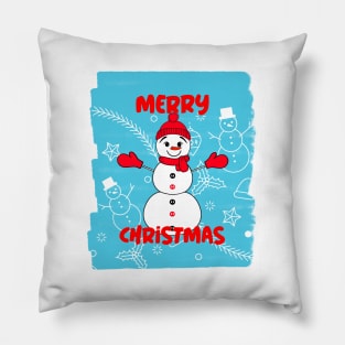 Festive Christmas  Cute Snowman Pillow