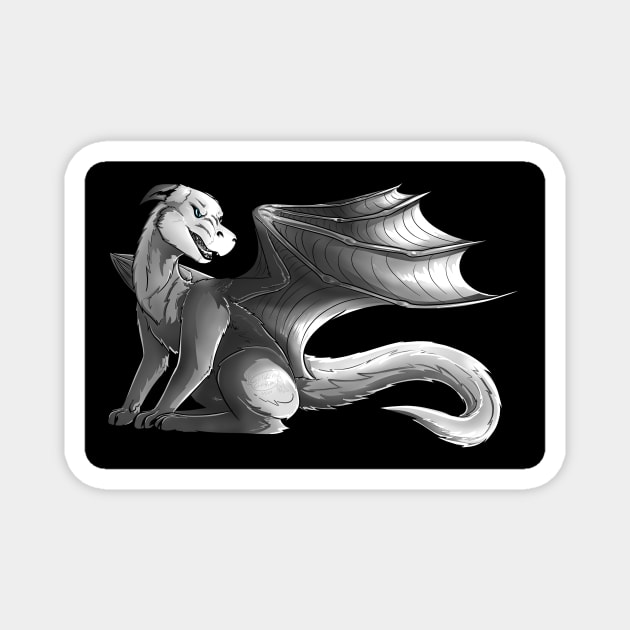 Small Dragon Big Temper Magnet by Golden Griffiness Studio