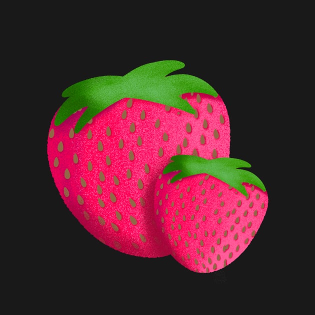 Strawberries Art Fruits Kitchen Retro 50s Strawberry by Foxxy Merch