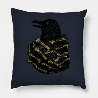 Crow/raven and bone Pillow