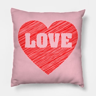 Love Heart Scribble Pillow