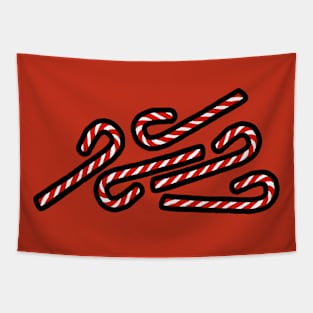 Five Christmas Candy Canes Tapestry