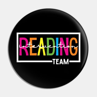 School Reading Intervention Team Funny Reading Teacher Pin