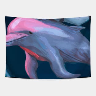 Astronaut riding on a Dolphin in Space Tapestry