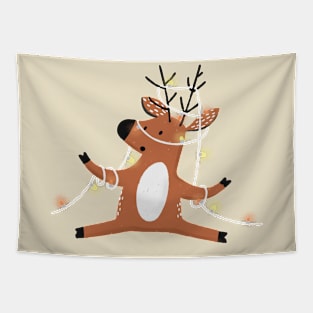 Cute Christmas deer Tapestry