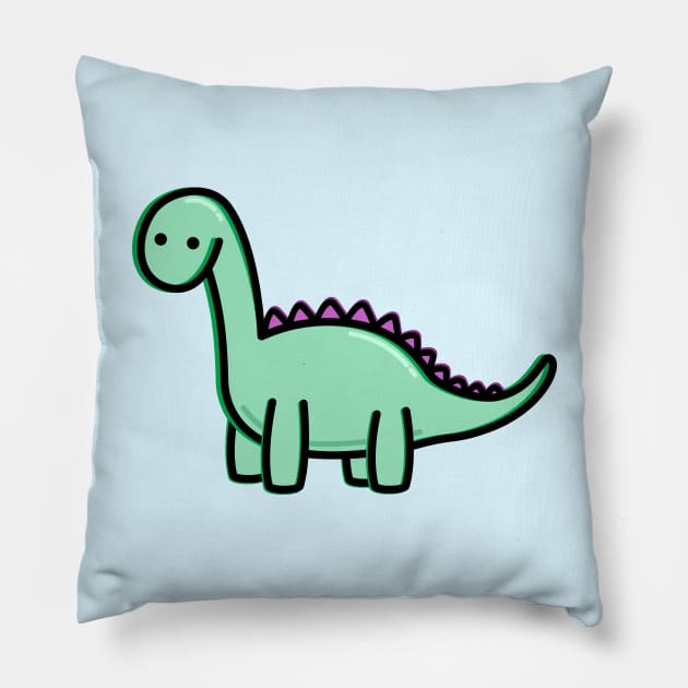 Cute Dino Pillow by happyfruitsart