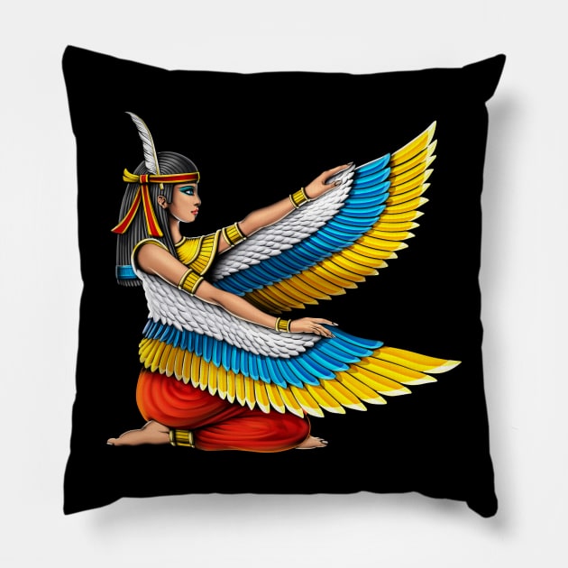 Egyptian Goddess Maat Pillow by underheaven