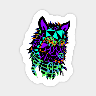 cute wolf ecopop art pattern Magnet