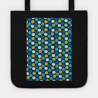 Sea urchins in blue, yellow , white and turqoise Tote