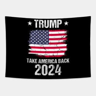 Trump 2024 Flag Take America Back Tapestry