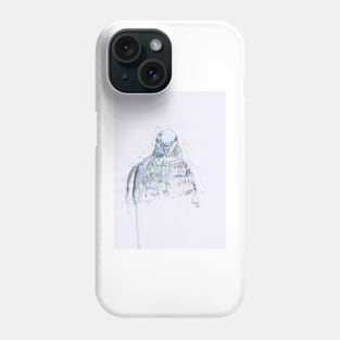 Pen and watercolour pencil pigeon drawing. Phone Case