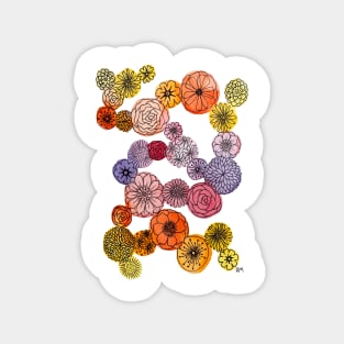 Watercolor Bubble Flowers Magnet